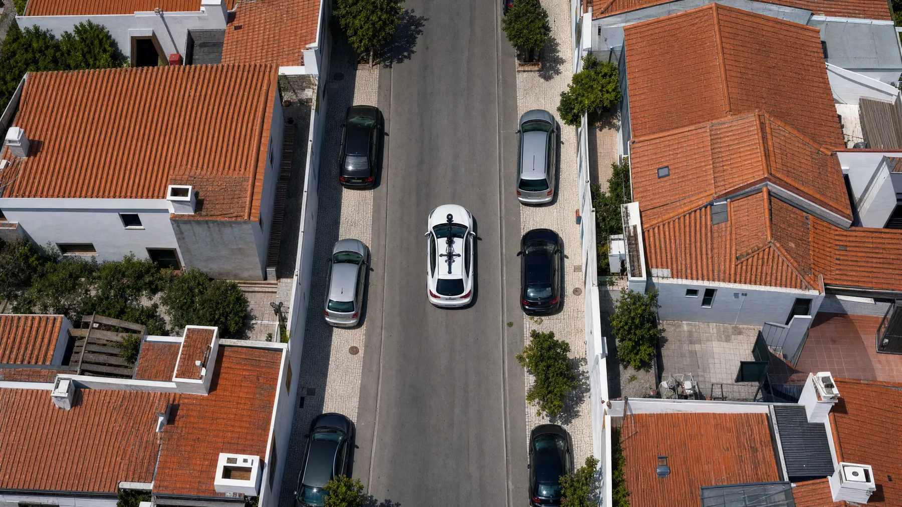 Viatura Mapzer mapeando a via, vista aérea